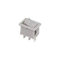 Выключатель клавишный 250V 6А (3с) ON-ON серый Mini REXANT | код 36-2133 | REXANT