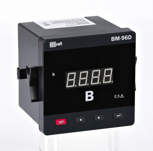 Вольтметр цифр. 96x96мм трехфазный, вх 600В, вых DO+RS485, LED-дисплей ВМ-96D | код 50389DEK | DEKraft