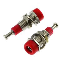Гнездо RUICHI Z008 2 мм panel jack красный, на панель под пайку | код 106903 | Ruichi