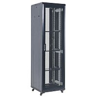Шкаф напольный 42U 600х800х2054мм стеклянная дверь RAL 9005 черный | код 04-4266-232 | REXANT