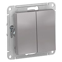 Выключатель 2-кл. AtlasDesign Aqua IP44 (сх.5) 10AX механизм алюм. | код. ATN440351 | Systeme Electric