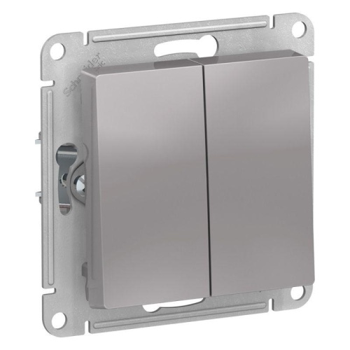 Выключатель 2-кл. AtlasDesign Aqua IP44 (сх.5) 10AX механизм алюм. | код. ATN440351 | Systeme Electric