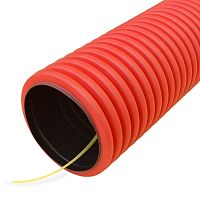 Труба гофрированная двустенная ПНД гибкая тип 750 (SN29) с/з красная d63 мм (100м/300м уп/пал) Промрукав | код PR15.0045 | ПРОМРУКАВ