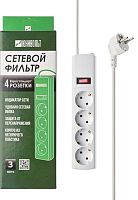 Сетевой фильтр Юнивольт 00-00000449 3м (4 розетки) белый (коробка) | код 1996718 | ЮНИВОЛЬТ