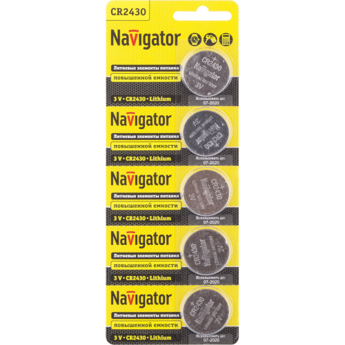 Элемент питания NBT-CR2430-BP5 | код 17466 | Navigator Group