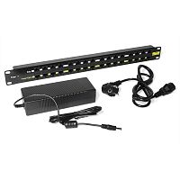 Панель POE 19, 16 портов, с двумя блоками питания 48V, 120W | код LAN-PP16-POE/A2 | LANMASTER