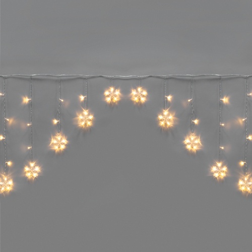 Гирлянда Арка со звездами 2,5х1,2м, 136LED ТЕПЛЫЙ БЕЛЫЙ, прозрачный ПВХ, IP20, свечение с динамикой, 230В, не соединяется, с контроллером 8 режимов | код 255-076 | NEON-NIGHT