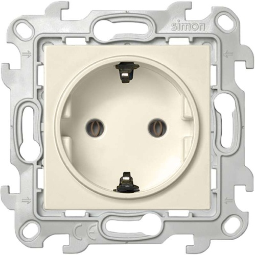 Розетка 2К+З Schuko без штор, слоновая кость | код 2450434-031 | Simon