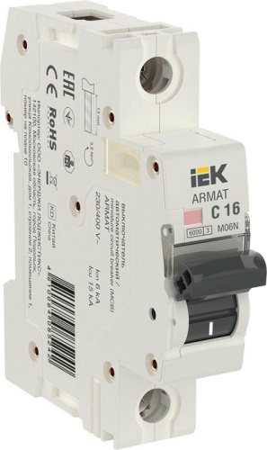 ARMAT Автоматический выключатель M06N 1P C 16А | код AR-M06N-1-C016 | IEK 