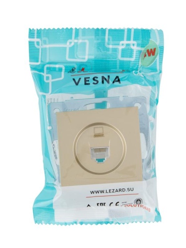 VESNA Розетка компьютерная золото | код 742-3688-139 | LEZARD фото 5 VESNA Розетка компьютерная золото | код 742-3688-139 | LEZARD фото 5