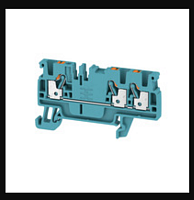 Клемма проходная, PUSH IN, 2.5 мм.кв, 800 V, 24 A, синий A3C 2.5 BL | код 1521780000 | Weidmuller