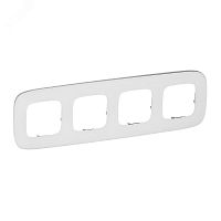 Valena ALLURE Рамка 4 поста Белое стекло универсальная | код 755544 | Legrand