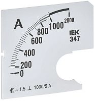 Шкала сменная для амперметра Э47 1000/5А-1.5 72х72мм | код IPA10D-SC-1000 | IEK