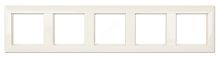 Рамка 5-местная для вертикальной и горизонтальной установки. Серия- Eco Profi. Материал- термопласт. Цвет- слоновая кость. | код EP485 | JUNG