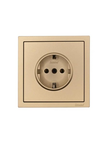 ZIMA Розетка с/з ПБТ золото безвинтовой зажим/клемма LEZARD | код 704-3688-122BQC | LEZARD фото 3