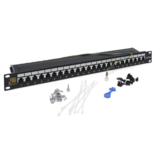 Патч-панель LANMASTER 24 порта, STP, кат.5E, 1U | код LAN-PPL24S5E | LANMASTER