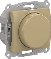 GLOSSA СВЕТОРЕГУЛЯТОР (диммер) повор-нажим, LED, RC, 400Вт, мех., ТИТАН | код GSL000423 | Systeme Electric