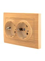 Розетка 2-м Mira с заземл. керамика ясень LEZARD 701-4747-127