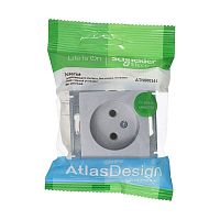 Розетка ATLASDESIGN, скрытый монтаж, алюминий | код. ATN000341 | Schneider Electric
