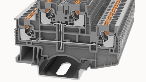 DSKK1.5-PV-01P-11-00Z(H), Клемма PUSH-IN, 2 ур., 1.5 мм.кв., объед. ур., серый, шт | код 11040000197 | DEGSON