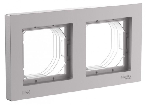 Рамка 2-пост. AtlasDesign Aqua IP44 алюм. | код. ATN440302 | Systeme Electric