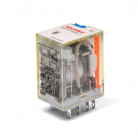 Реле RKF4CO006LTD1, 4CO, 6A(250VAC/30VDC), 6VDC, мех. индикация, тест-кнопка с блокировкой, диод +A1/-A2, LED | код RKF4CO006LTD1 | Shenler