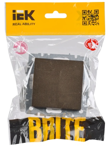 BRITE Выключатель 1-клавишный проходной 10А ВС10-1-6-БрТБ темная бронза | код BR-V12-0-10-K45 | IEK фото 2