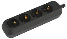 Колодка удлинителя 4-м с заземл. черн. KX-4e-B | код Б0061730 | Эра