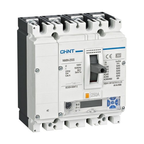 Авт. выкл. NM8N-250H EM 4P 250А 100кА с электрон. расцепителем, LCD (R)(CHINT) | код 271410 | CHINT