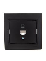 Розетка компьютерная 1-м СП Мира RJ45 черн. бархат LEZARD 701-4242-139