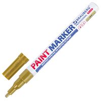 Маркер-краска лаковый (paint marker) 2 мм, ЗОЛОТОЙ, НИТРО-ОСНОВА, алюминиевый корпус, BRAUBERG PROFESSIONAL PLUS, 151443 | код 151443 | BRAUBERG