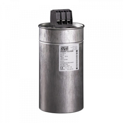 Конденсатор CSADG-0,48/16,7-HD, трехфазный, 16,7kVAr(480VAC), 14kVAr(440VAC), MKP заполненный газом, клеммник S=16mm?, тяжелый режим, IP20 | код Z069357 | ZEZ Silko