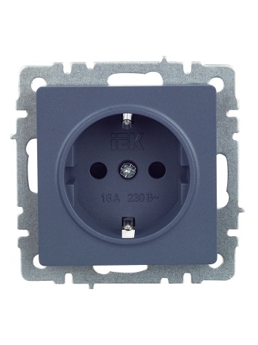 BRITE Розетка 1-местная с заземлением с защитными шторками 16А РС14-1-0-БрМ маренго | код BR-R14-16-K35 | IEK фото 8