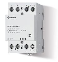 Контактор модульный 4NO 63А AgSnO2 230В AC/DC 53.5мм IP20 опции: мех. индикатор | код 226402304310 | FINDER