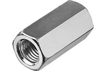 Гайка DIN 6334 М8 шестигранная удлиненная соединительная класс прочности 6 покрытие цинк | код DIN6334-М8 | Крепдил