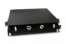 Патч-панель 19 универсальная пустой корпус 1U 1 выдвижной лоток (drawer 1U) 3 слота (3х1) вмещает 3 FPM панели с адаптерами или 3 CSS оптические кассеты 120х32 мм, Hyperline FO-19BX-1U-D1-3xSLT-W120H32-EMP | код 47739 | Hyperline