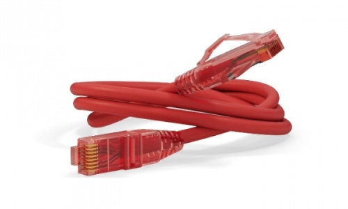 Патч-корд U/UTP Cat.5e LSZH 2 м красный, Hyperline PC-LPM-UTP-RJ45-RJ45-C5e-2M-LSZH-RD | код 229965 | Hyperline
