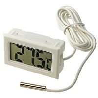 ЖК термометр/гигрометр малогабаритный RUICHI HT-1, LCD 16x35 мм, -50…+110 °С, белый, длина кабеля 2 м | код 101593 | Ruichi