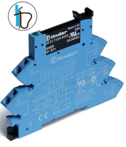 Модуль интерфейсный (сборка 34.81.7.060.7048 + 93.51.0.240), твердотельное реле, выход 0,1A (48В DC), питание 230-240В AC/DC, категория защиты IP20, безвинтовые клеммы (пружинный зажим) | код 389102407048 | Finder Модуль интерфейсный (сборка 34.81.7.060.7048 + 93.51.0.240), твердотельное реле, выход 0,1A (48В DC), питание 230-240В AC/DC, категория защиты IP20, безвинтовые клеммы (пружинный зажим) | код 389102407048 | Finder