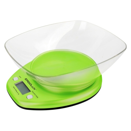 Весы кухонные ELX-SK04-C16 до 5кг со съемной чашей салатовые | код 13605 | Ergolux