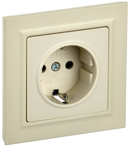 BRITE Роз. с з/к/ш 16А в сб. РСР14-1-0-БрКр беж. IEK | код BR-R14-16-K10-F | IEK