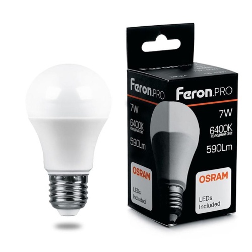 Лампа светодиодная LED 7вт Е27 дневной Feron.PRO | код 38025 | Feron Лампа светодиодная LED 7вт Е27 дневной Feron.PRO | код 38025 | Feron