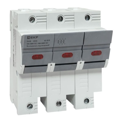 Предохранитель-разъединитель DF 22х58 3Р (тип ПВЦ) EKF | код df223-e | EKF фото 2