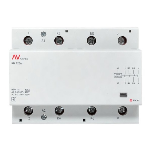 Контактор модульный КМ 125А 2NO+2NC 230VAC (6 мод.) AVERES EKF | код km-av-6-125-22-230V | EKF фото 4