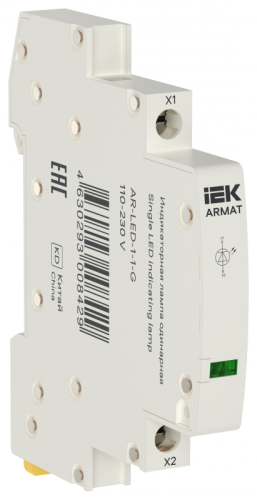 ARMAT Лампа инд. одинарная LED 110-230В AC зел. IEK | код AR-LED-1-1-G | IEK