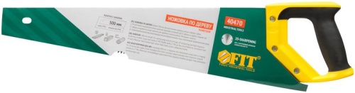 Ножовка по дереву, крупный кален.зуб 5 ТPI с запилом 7 ТPI, 2D заточка, пласт.прорезинен.ручка 500 мм | код 40470 | FIT фото 3 Ножовка по дереву, крупный кален.зуб 5 ТPI с запилом 7 ТPI, 2D заточка, пласт.прорезинен.ручка 500 мм | код 40470 | FIT фото 3