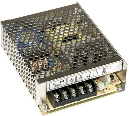 Источник питания AC-DC, 75Вт, вход 88…264В AC, 47…63Гц / 125…373 В DC, выход 5В/12A, рег. вых 4.75…5.5 В , изоляция 3000В AC, в кожухе 129х97х38мм, -20…+70С | код RS-75-5 | MeanWell