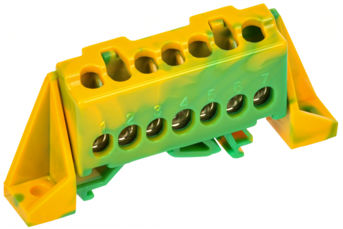 TEKFOR Шина PE земля в комб. изол. Стойка 6х9-7-ЖЗ IEK | код TF-NN10-07-DP-K52 | IEK