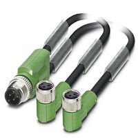 Кабель для датчика / исполнительного элемента SAC-3P-M12Y/2X1,5-PUR/M 8FR | код 1671399 | PHOENIX CONTACT