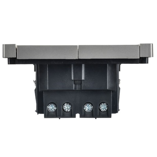 Выключатель перекрестный 2-кл. СП FORTE&PIANO 10А FP509 сталь IEK FP-V23-0-10-1-K46 фото 3